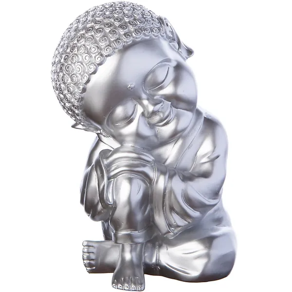 Spargris Buddha liten silver