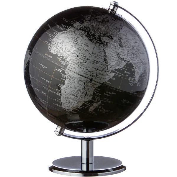 Globus sort/sølv 20 cm